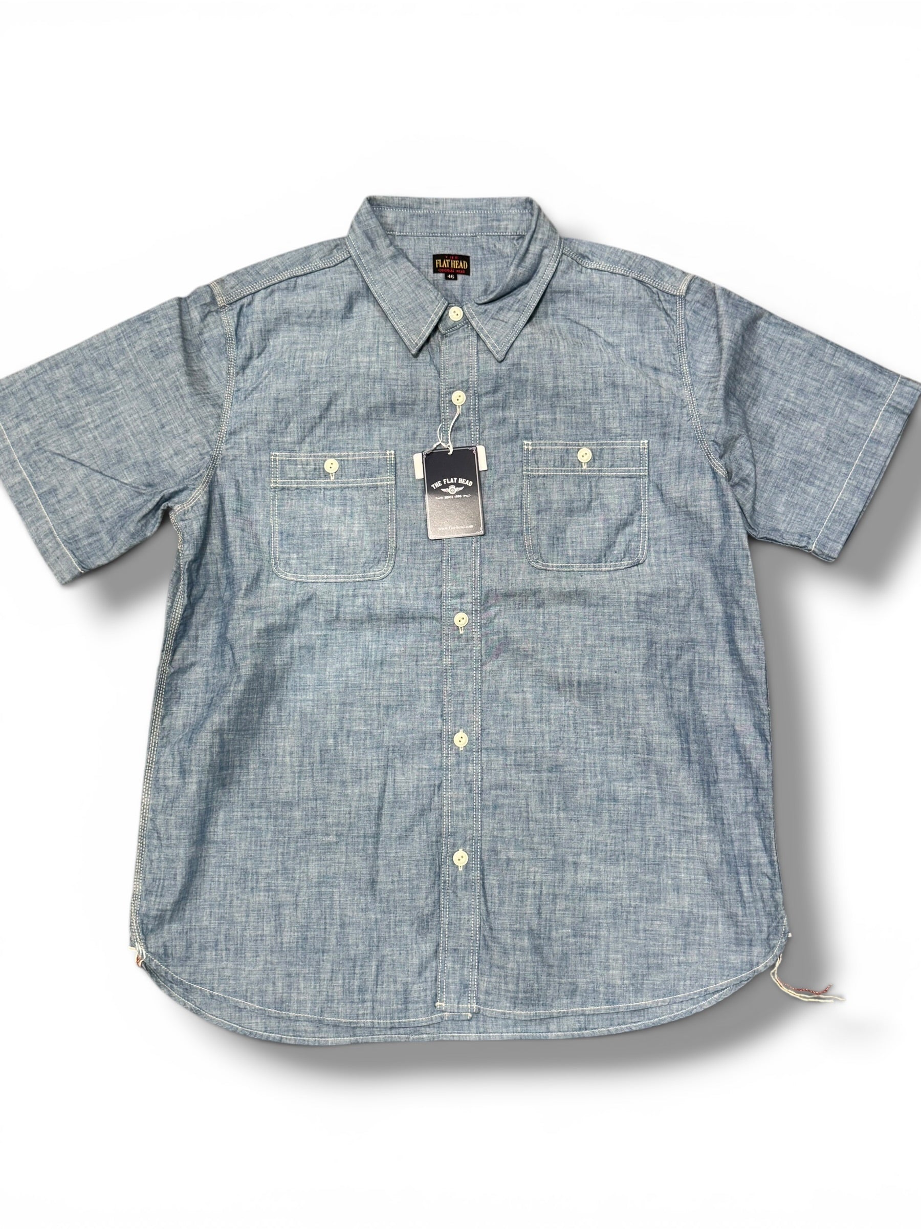 THE FLAT HEAD - 010S Chambray Short Sleeve