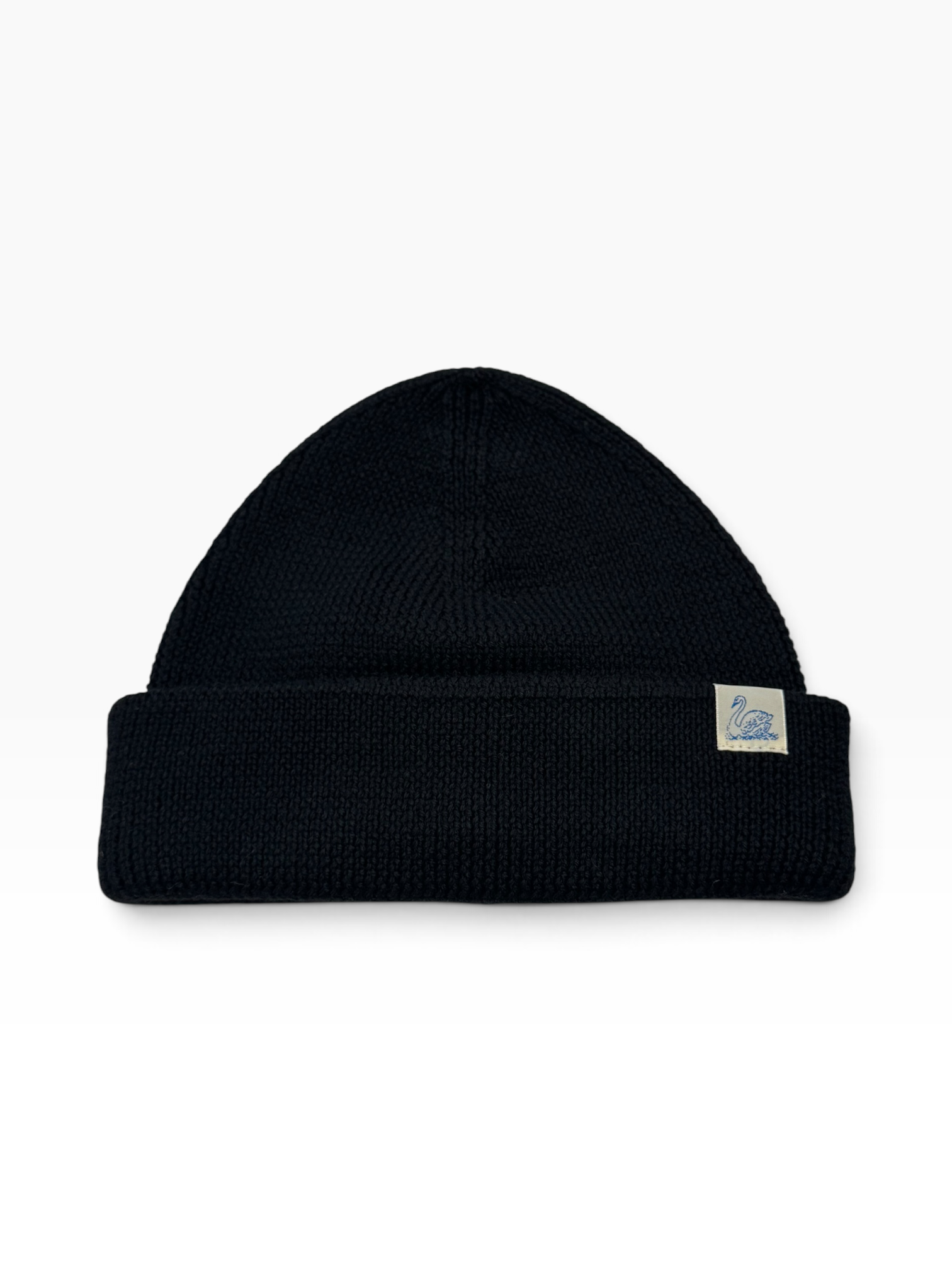 Merz b. Schwanen WATCH CAP, RIBBED STRUCTURE, MERINO WOOL, CLASSIC FIT- Black