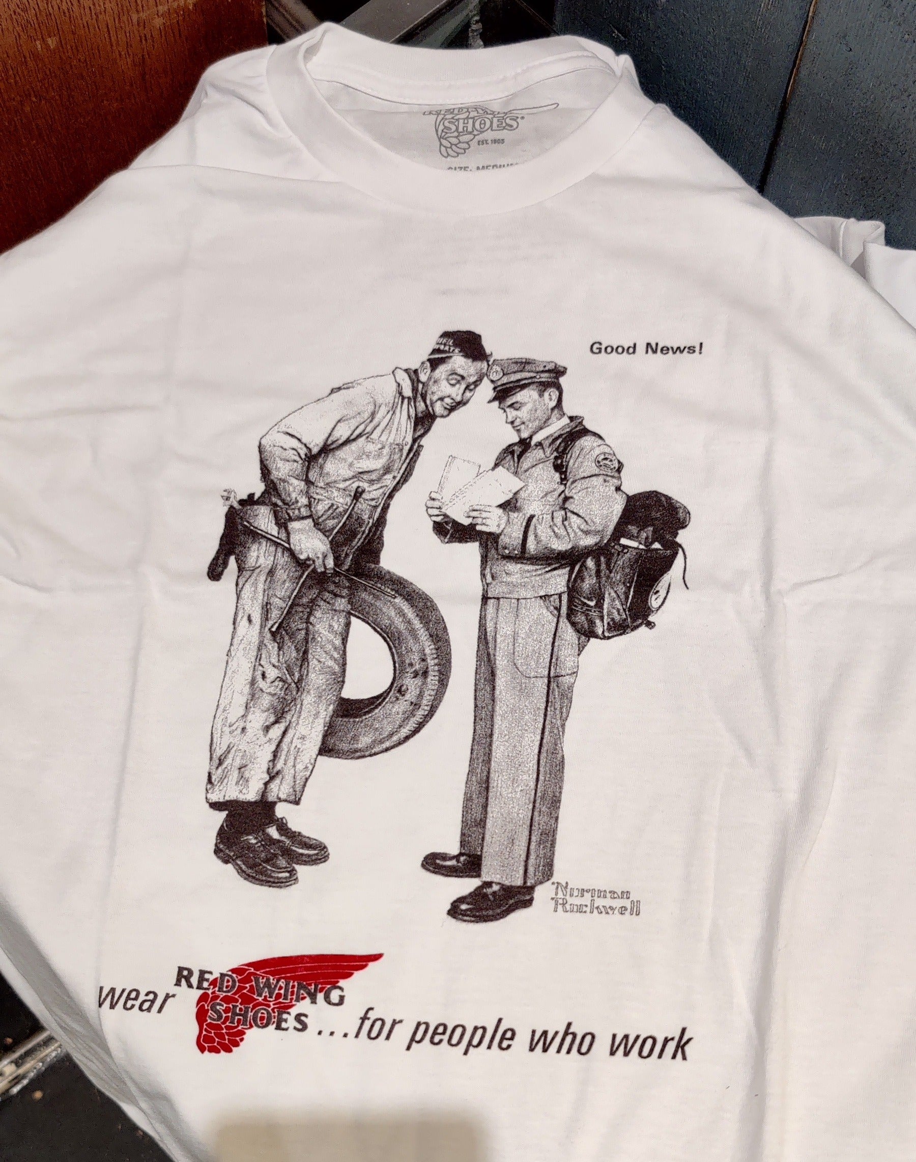 Red Wing Postman Tee, White