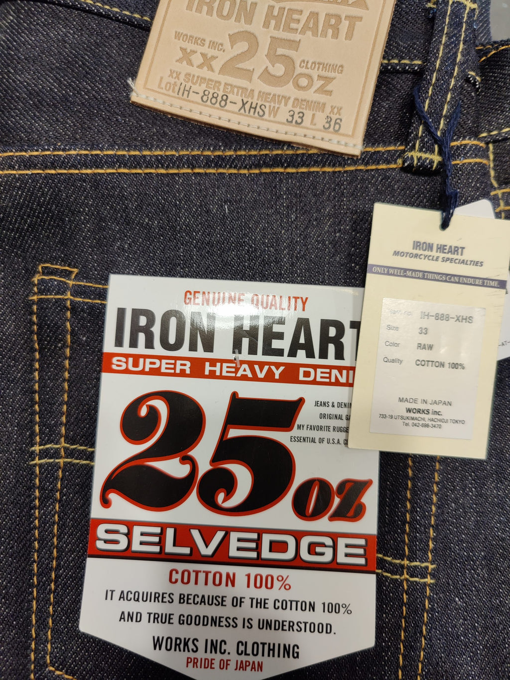 IH-888-XHS 25oz Selvedge Denim Medium/High Rise Tapered Cut Jeans -Indigo