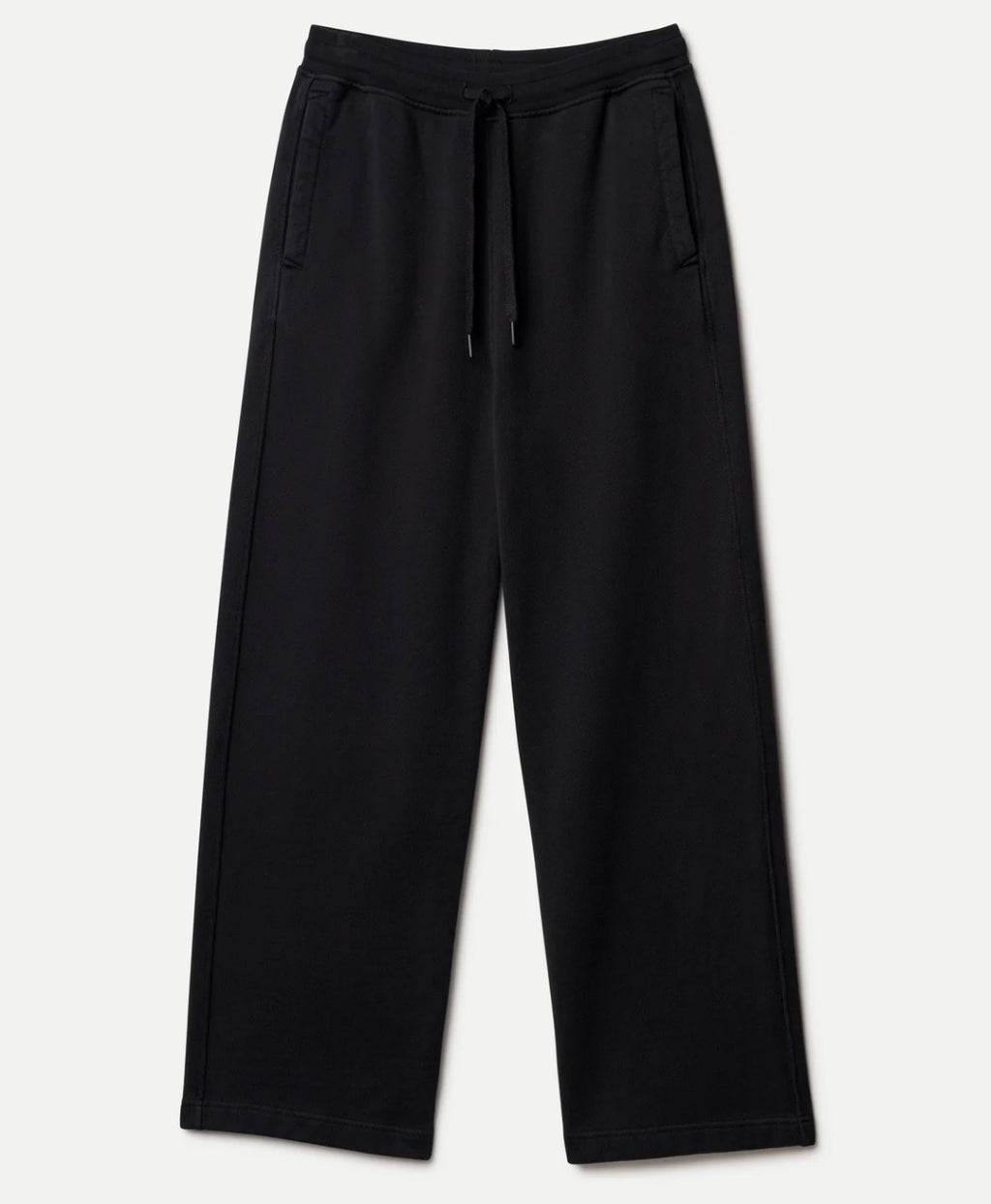 Merz b. Schwanen Authentic Fleece Straight Leg Cotton Sweatpants Black