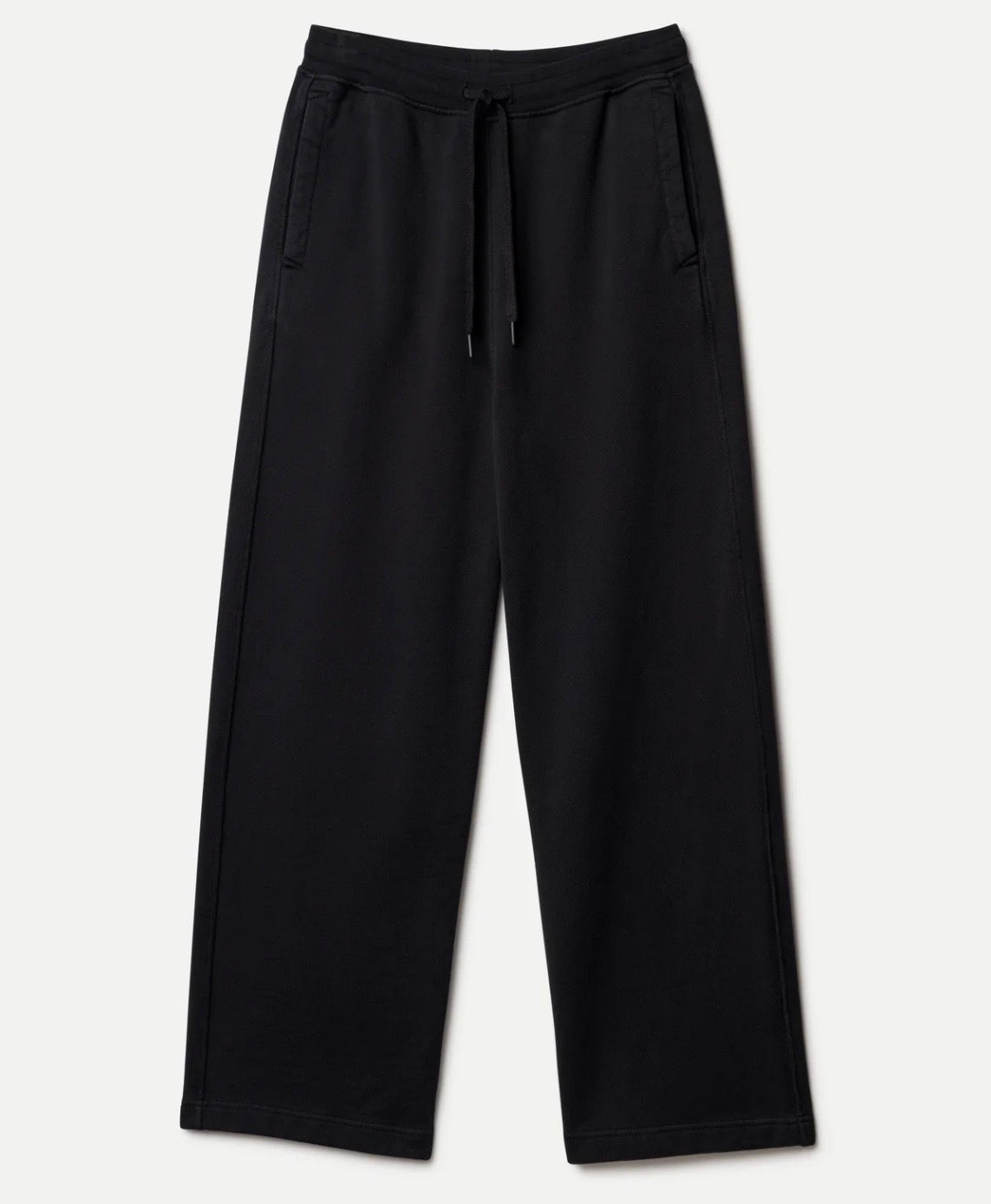 Merz b. Schwanen Authentic Fleece Straight Leg Cotton Sweatpants Black
