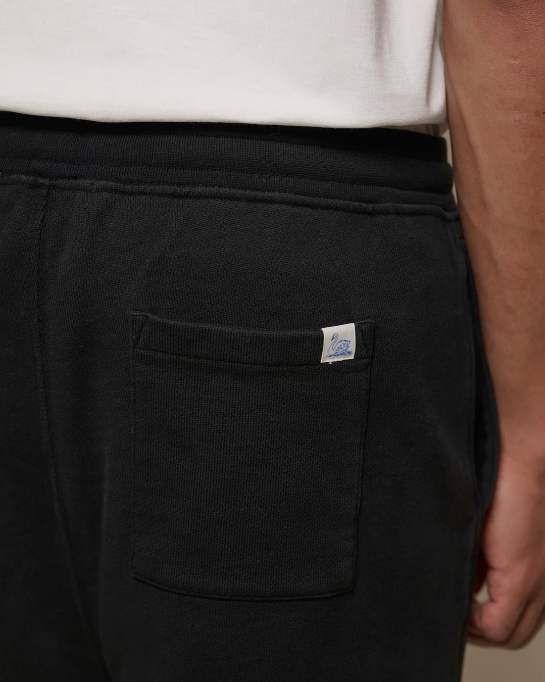 Merz b. Schwanen Authentic Fleece Straight Leg Cotton Sweatpants Black