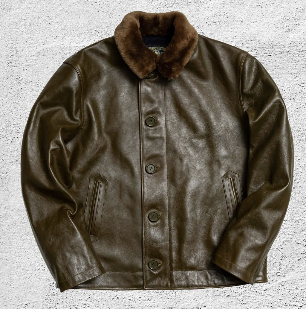 Double Helix TYPE N-1 DECK JACKET Horsehide - OLIVE