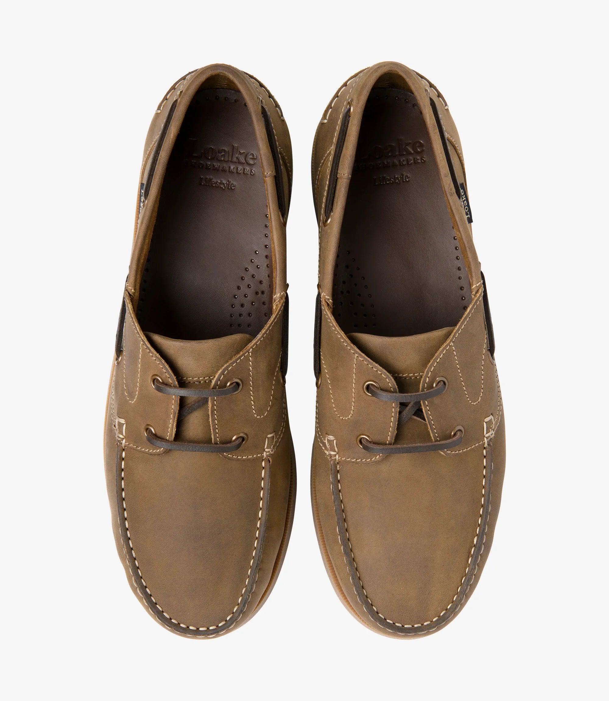 Loake Padstow Boat Shoe Brown Oiled Nubuck