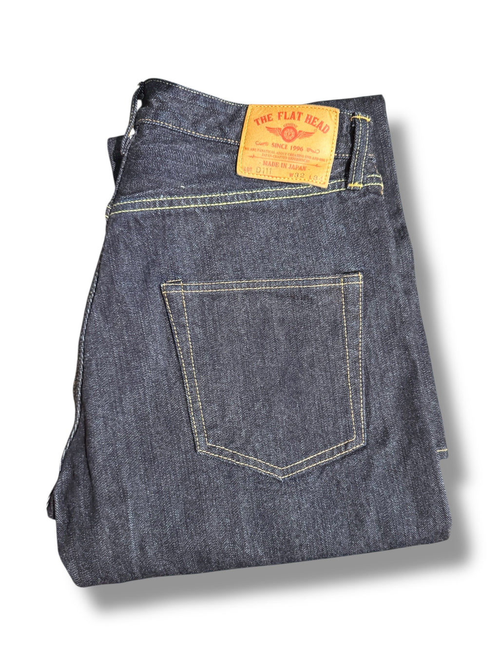 THE FLAT HEAD - FN-D111 Wide Straight Rinsed Jeans LT Zimbabwe Cotton - 14,5oz