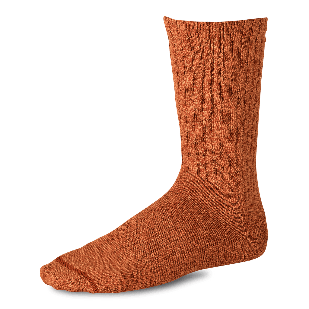 Red Wing Cotton Ragg Overdyed Crew Sock, Rust/Burgundy