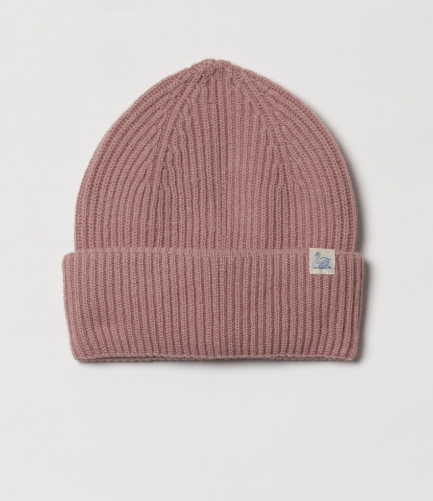 Merz b. Schwanen SKBN05 beanie, merino-silk-cashmere blend - ROSEWOOD