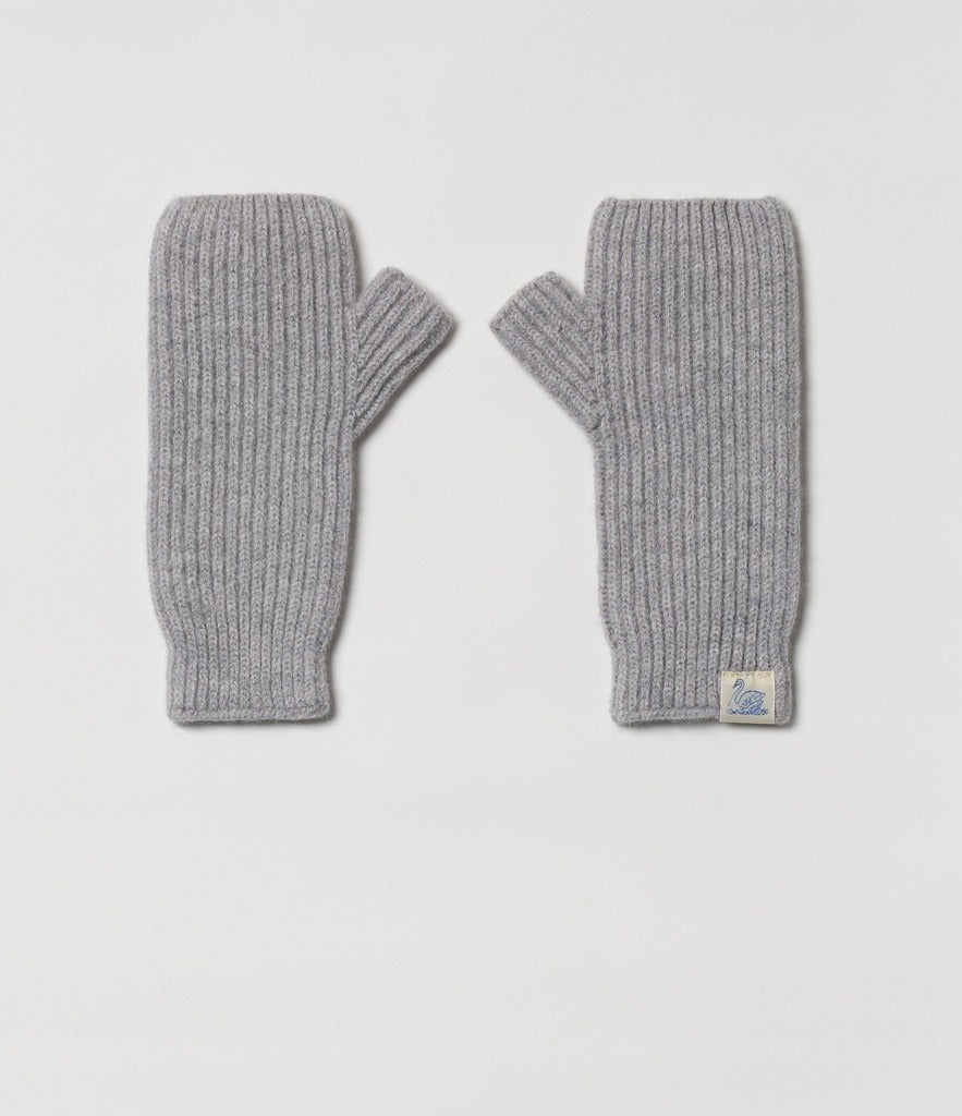 Merz b. Schwanen UNISEX WRIST WARMERS, MERINO-SILK-CASHMERE BLEND Grey