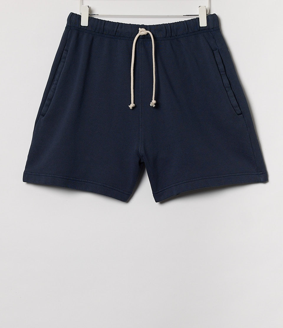 Merz b. Schwanen SPS05 MEN’S SWEAT SHORTS, WASHED, 11,3OZ, RELAXED FIT - Denim Blue