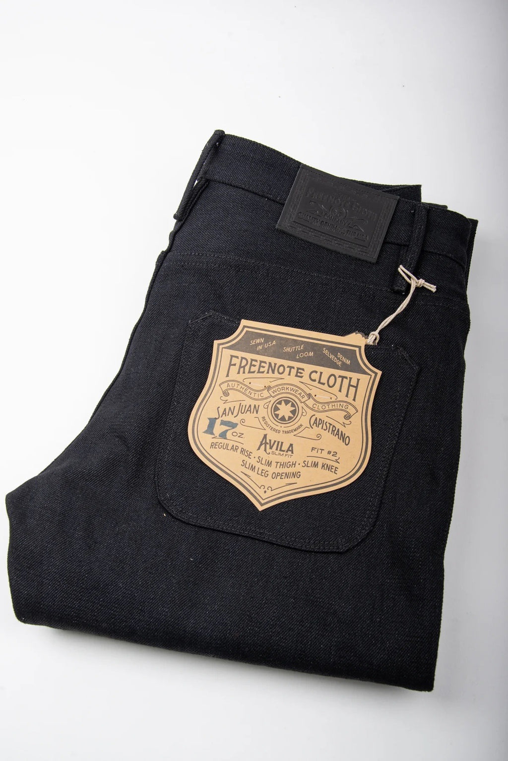 Freenote Cloth - avila slim taper 17 ounce black denim