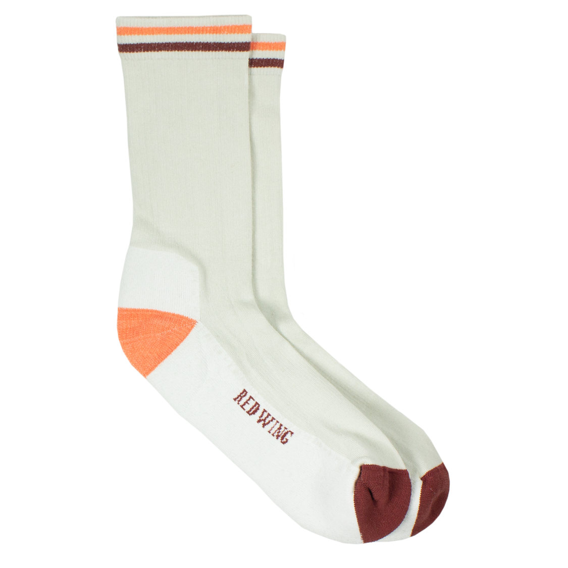 Red Wing Vintage Stripe Cotton Blend Crew -  Silver Birch/Wild Salmon/Burnt Mahogany