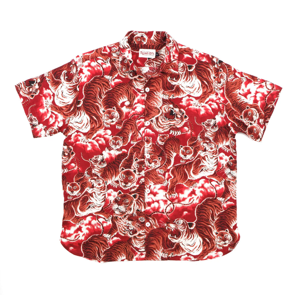 Freenote Cloth Linen Hawaiian Tiger Red