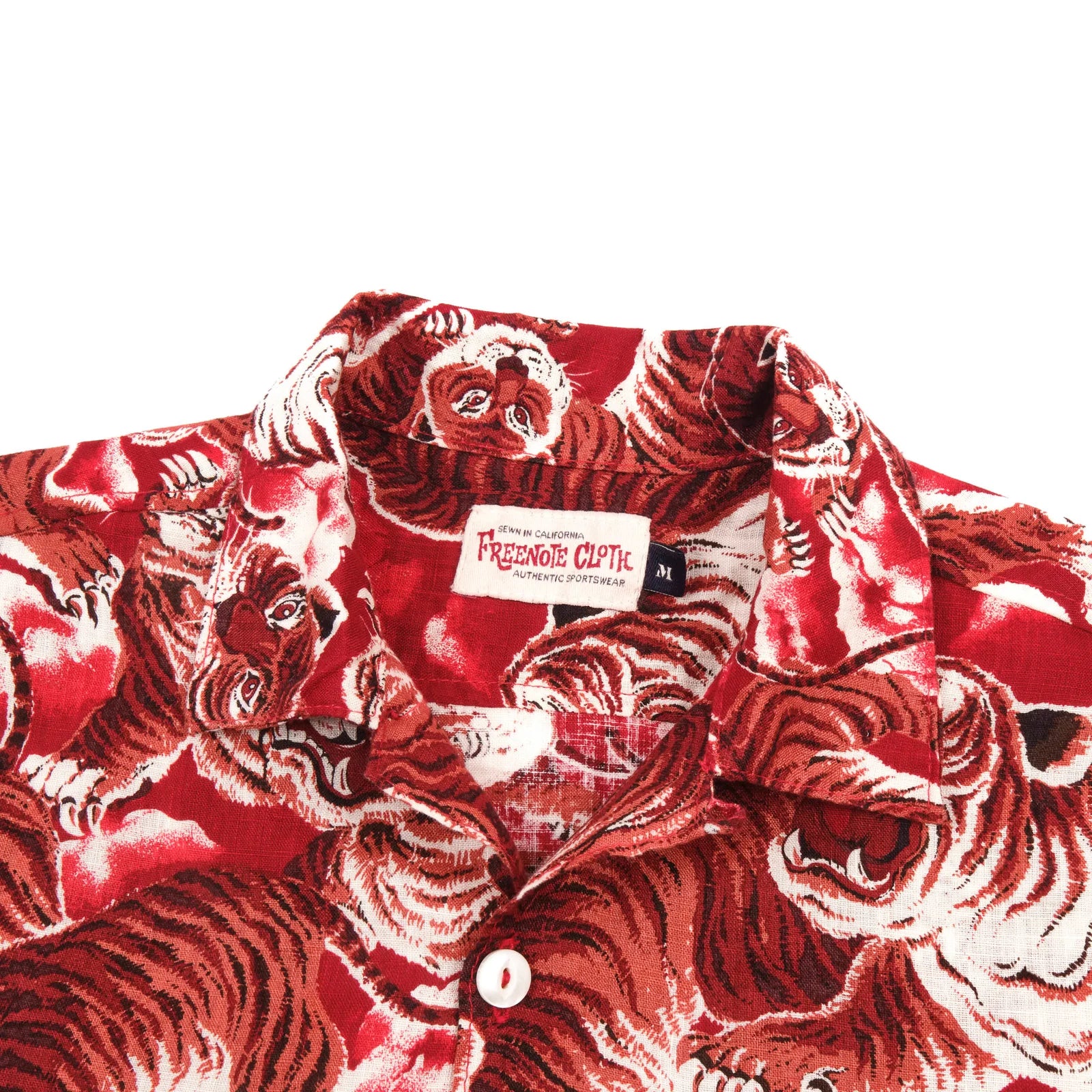 Freenote Cloth Linen Hawaiian Tiger Red