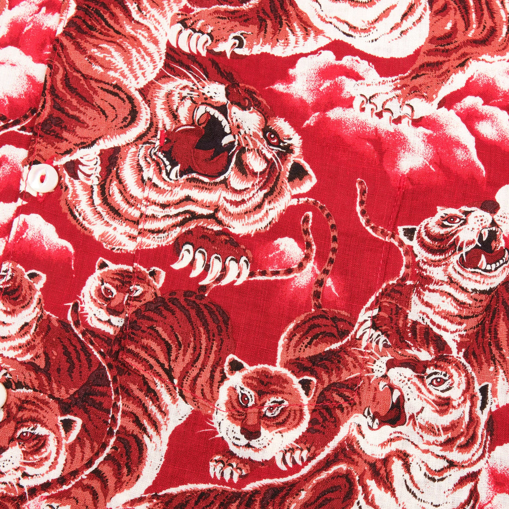 Freenote Cloth Linen Hawaiian Tiger Red