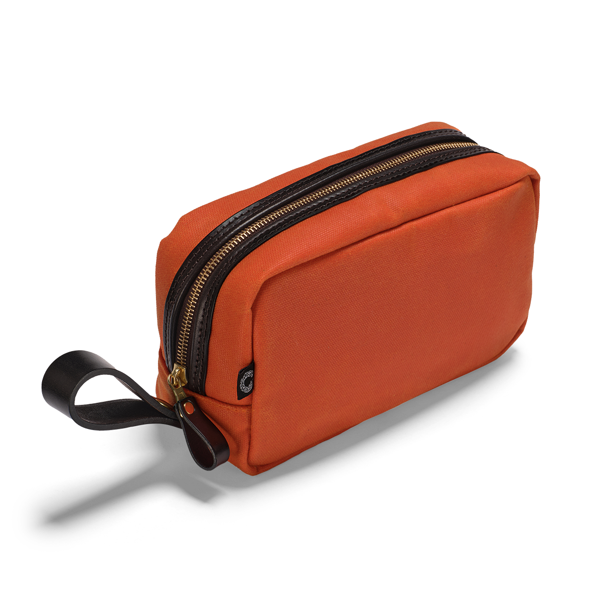 Croots England - VINTAGE CANVAS WASH BAG WITH MATCHING ZIPPER - ORANGE - VC19(OR)