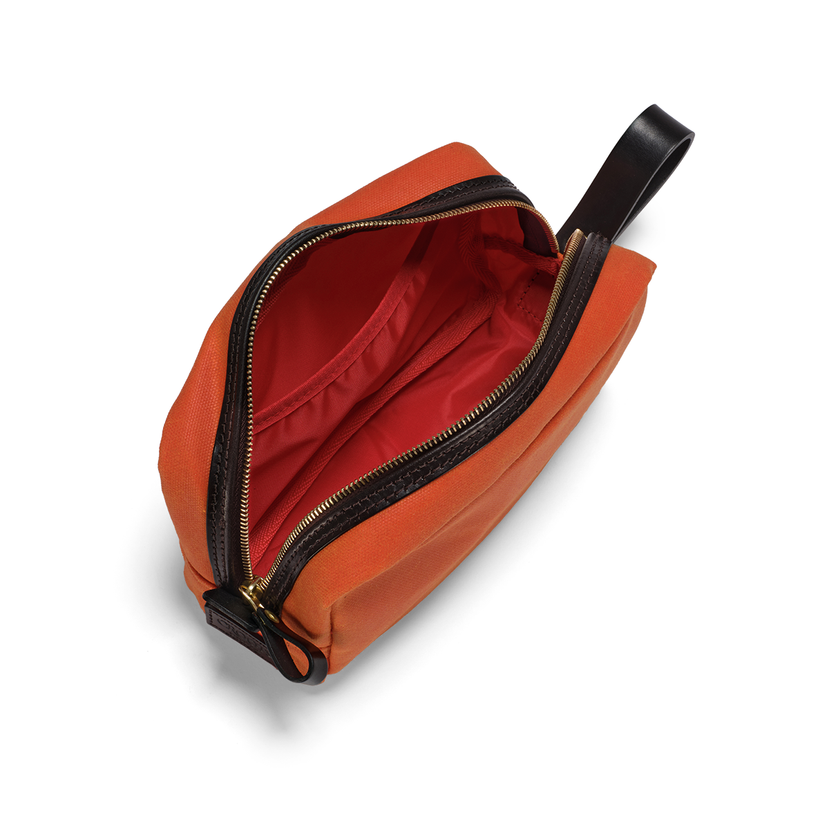 Croots England - VINTAGE CANVAS WASH BAG WITH MATCHING ZIPPER - ORANGE - VC19(OR)