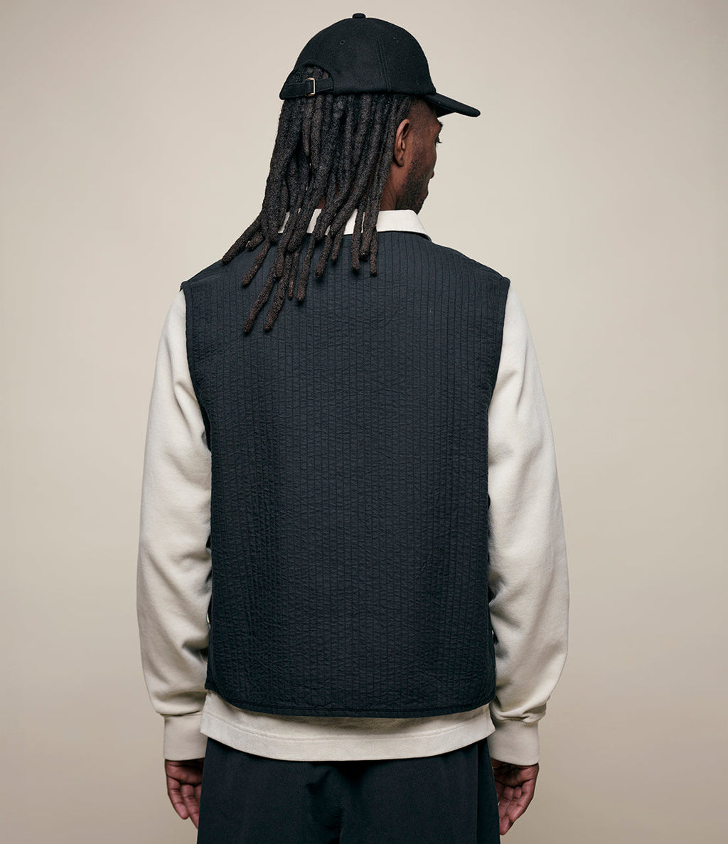 Merz b. Schwanen Padded Zip Vest Charcoal