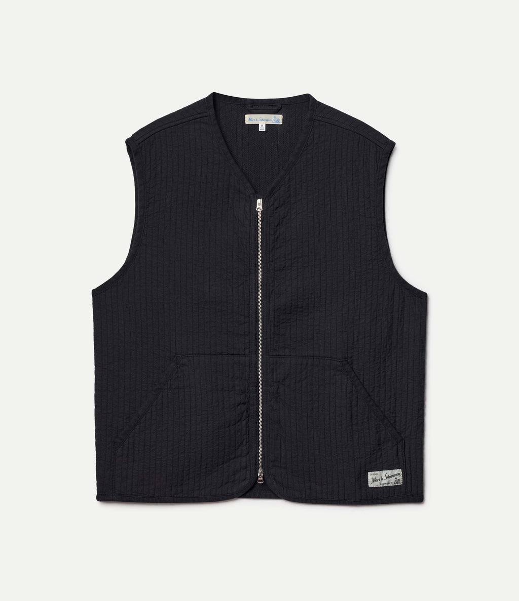 Merz b. Schwanen Padded Zip Vest Charcoal