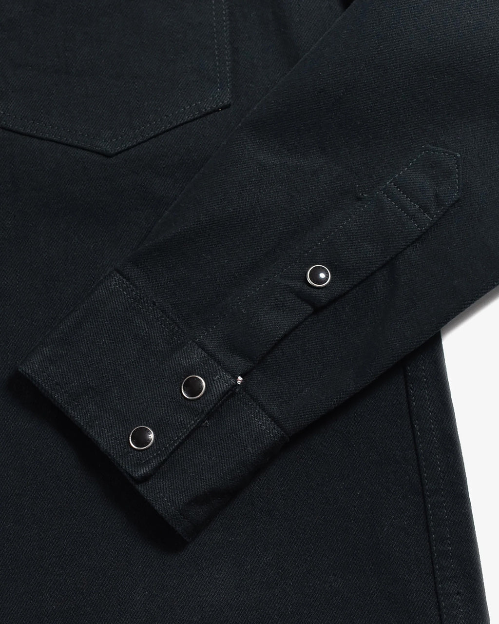 Iron Heart IHSH-218-BLK 12oz Selvedge Denim Western Shirt "The Johnny Cash III" - Black