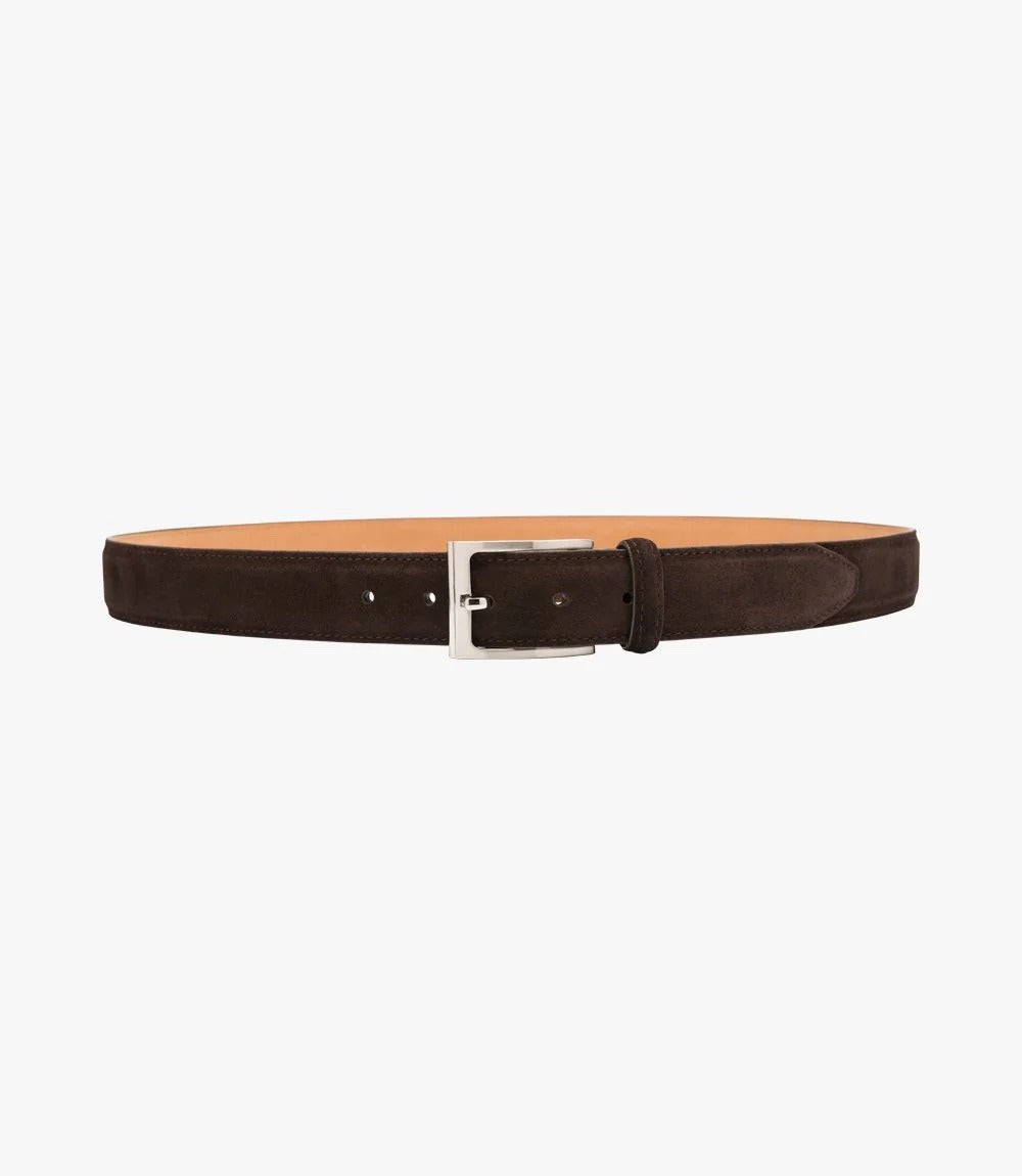 Loake William Belt Dark Brown Suede