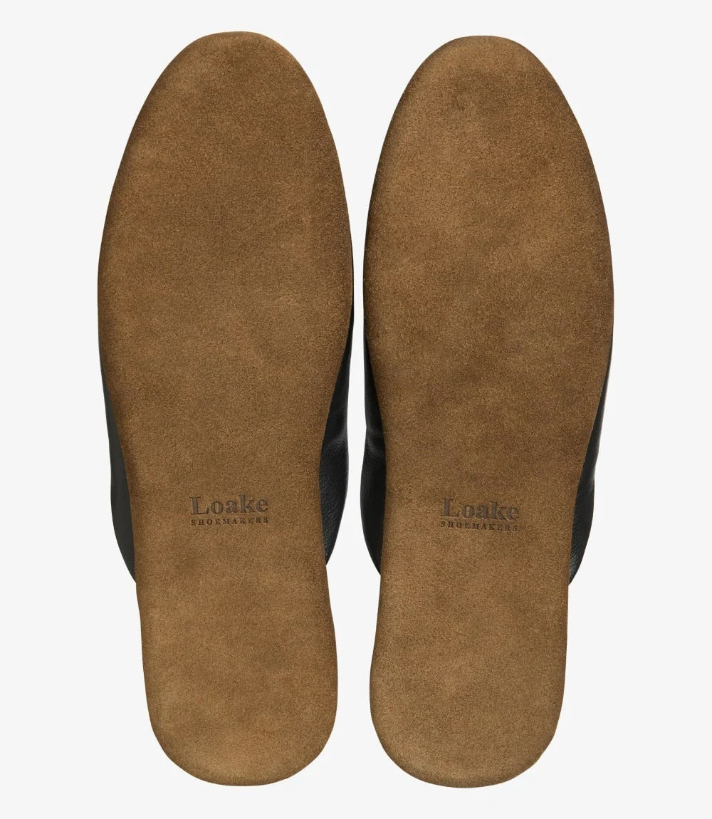 Loake Garrick Leather Strippers Black Grain