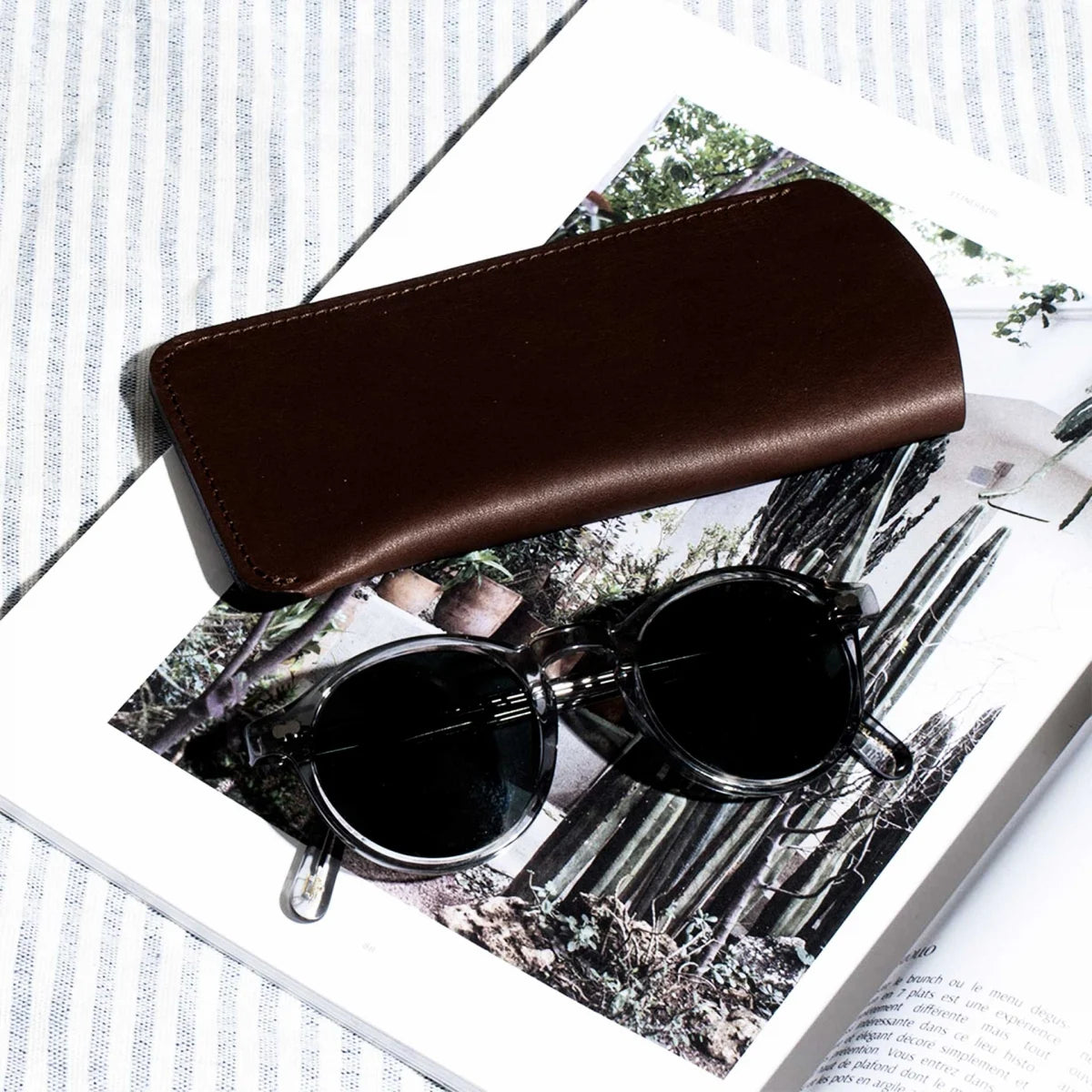 Bleu De Chauffe - Binocle glasses case Dark Brown