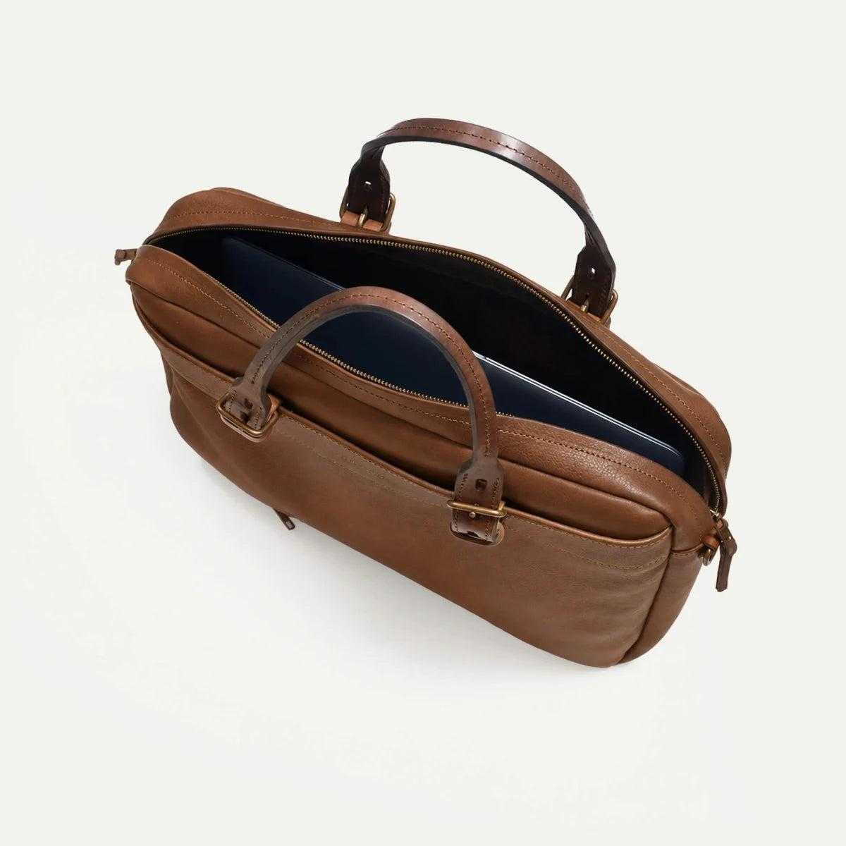 Bleu De Chauffe - Folder Business Laptop Bag Amber Brown