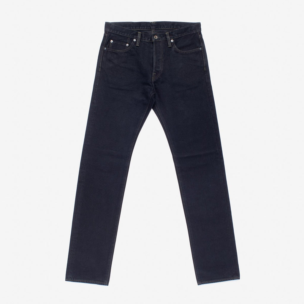 IH-888S-21od  21oz Selvedge Denim Tapered Cut Jeans - Indigo Overdyed Black