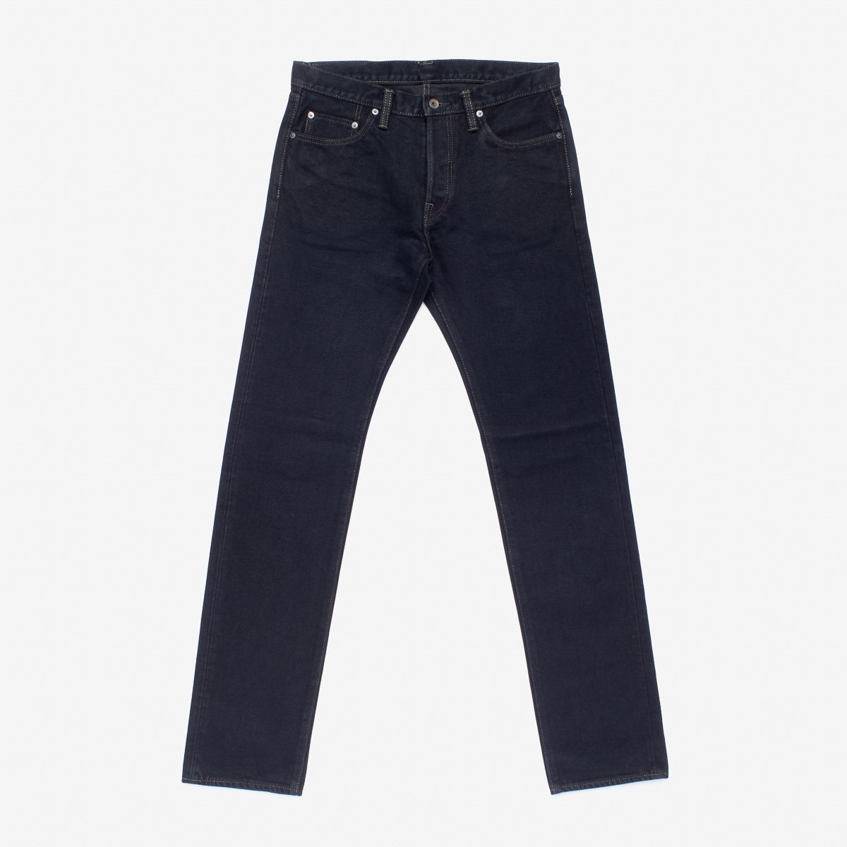 IH-888S-21od  21oz Selvedge Denim Tapered Cut Jeans - Indigo Overdyed Black
