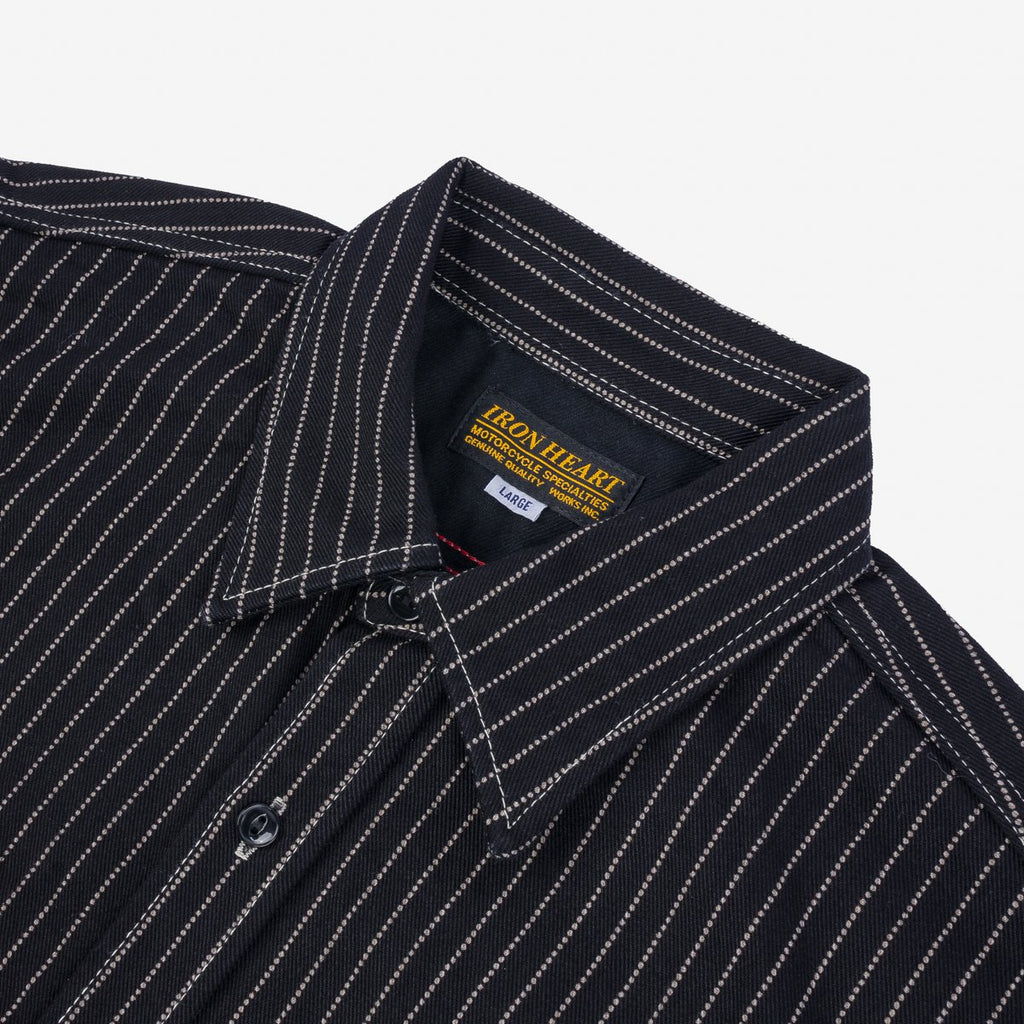 Iron Heart - IHSH-266-BLK - 12oz Wabash Work Shirt - Black With Black Buttons