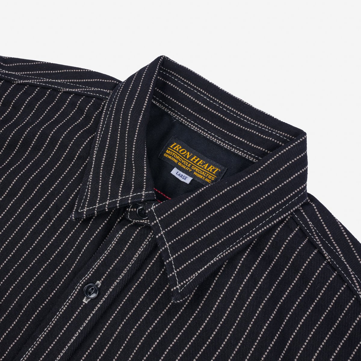 Iron Heart - IHSH-266-BLK - 12oz Wabash Work Shirt - Black With Black Buttons