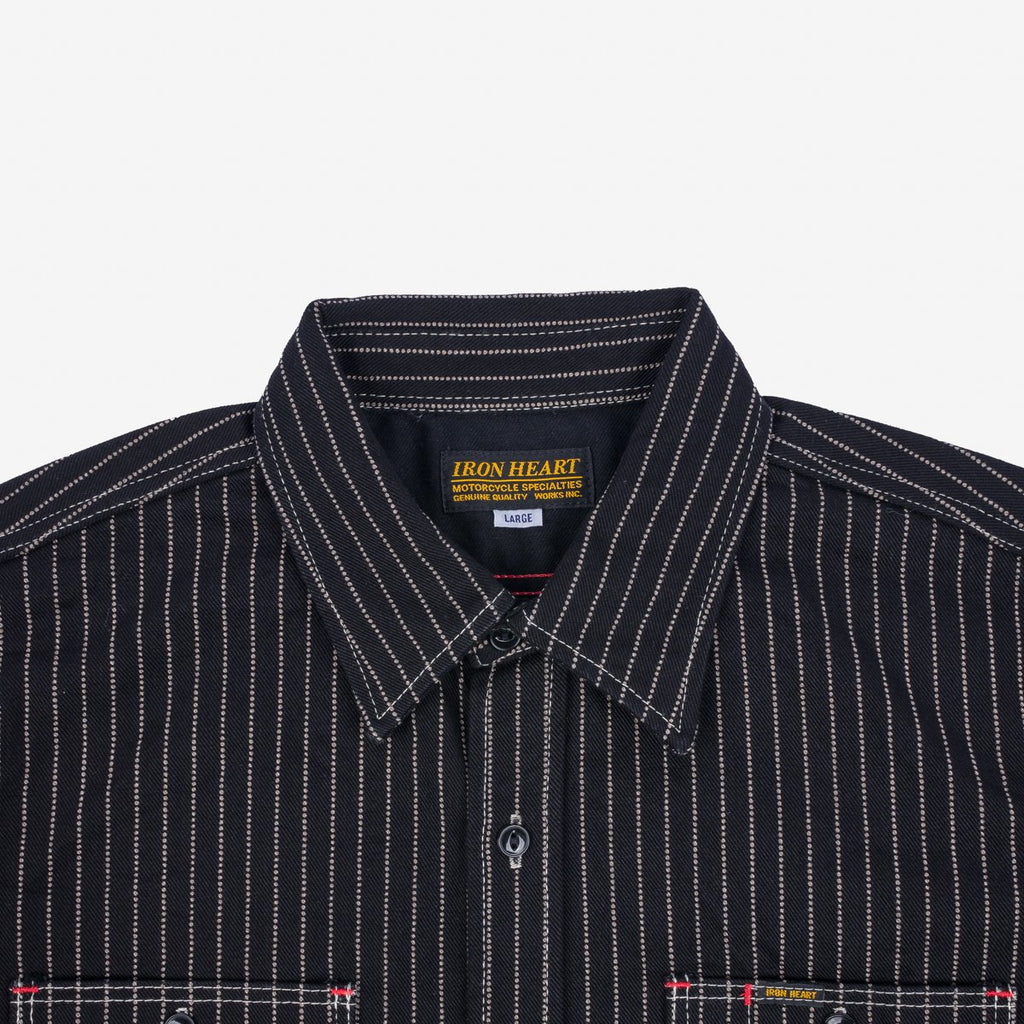 Iron Heart - IHSH-266-BLK - 12oz Wabash Work Shirt - Black With Black Buttons