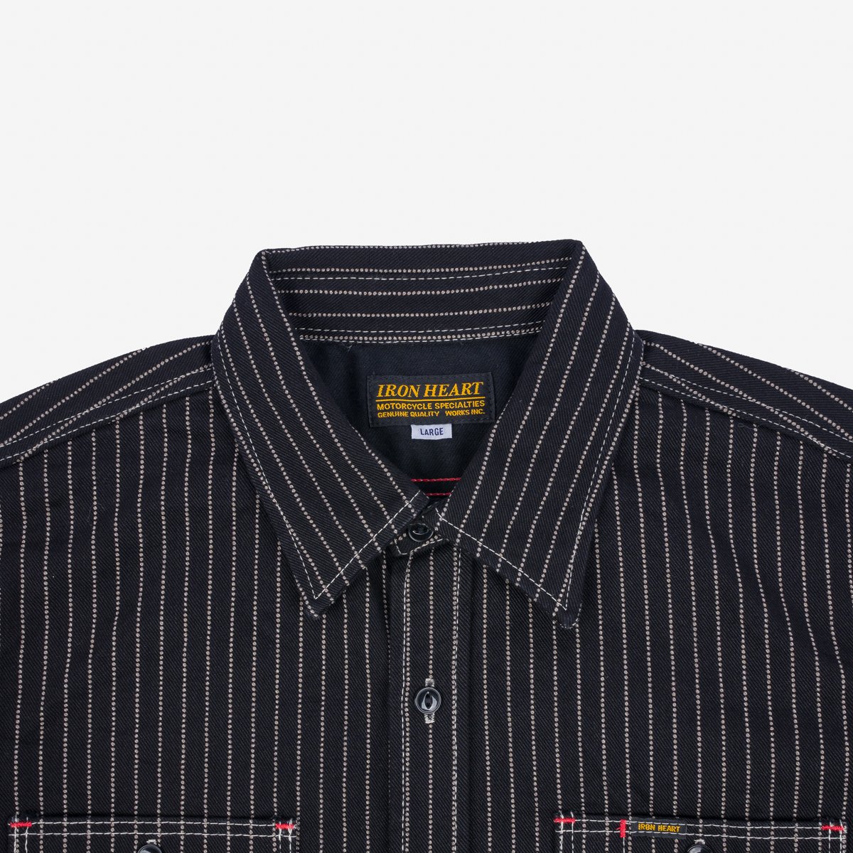 Iron Heart - IHSH-266-BLK - 12oz Wabash Work Shirt - Black With Black Buttons