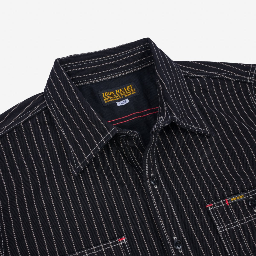 Iron Heart - IHSH-266-BLK - 12oz Wabash Work Shirt - Black With Black Buttons