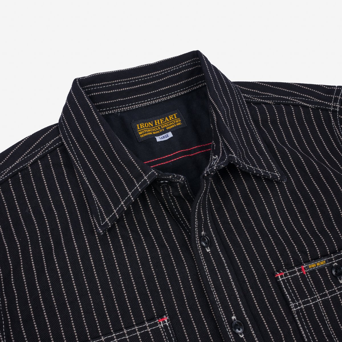 Iron Heart - IHSH-266-BLK - 12oz Wabash Work Shirt - Black With Black Buttons