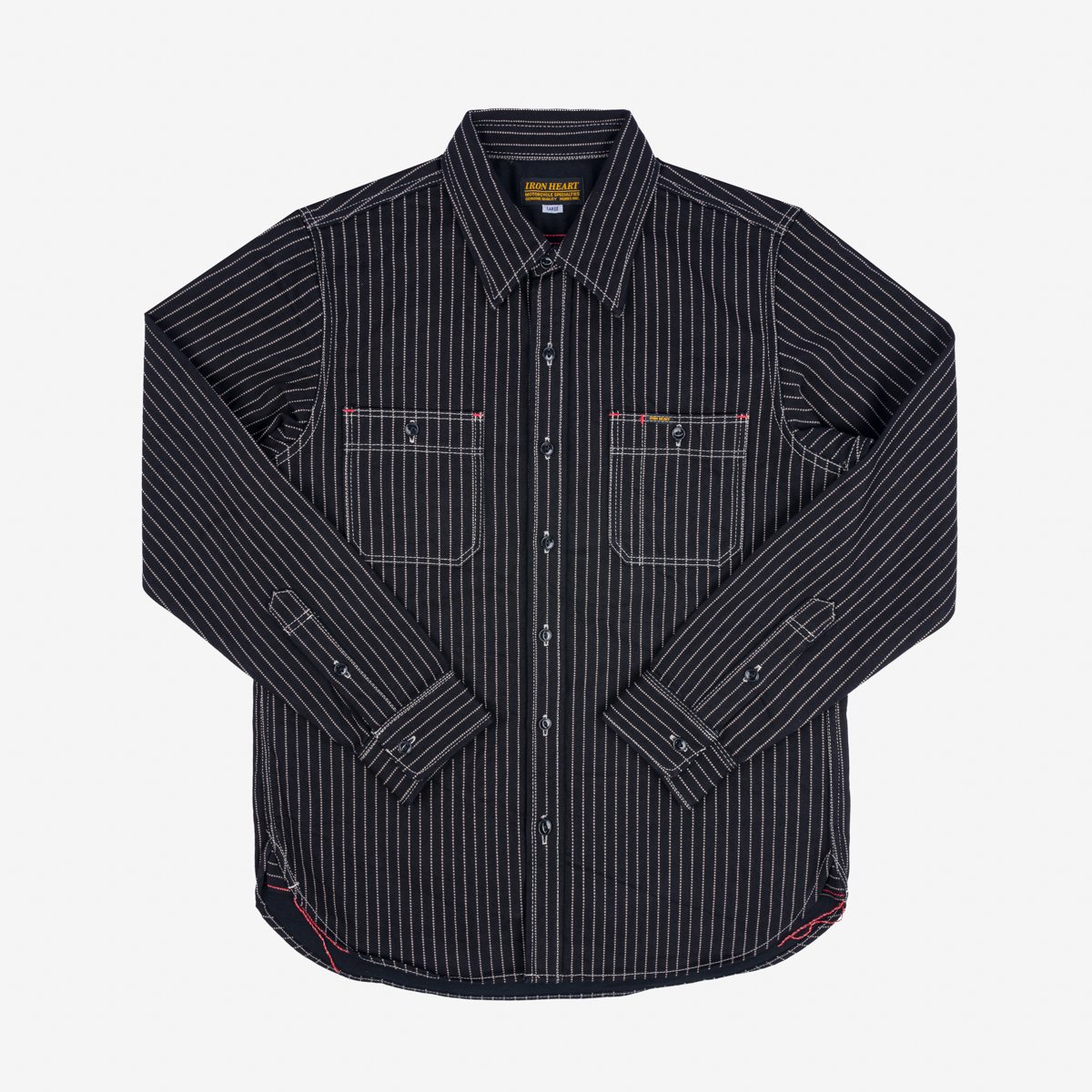 Iron Heart - IHSH-266-BLK - 12oz Wabash Work Shirt - Black With Black Buttons
