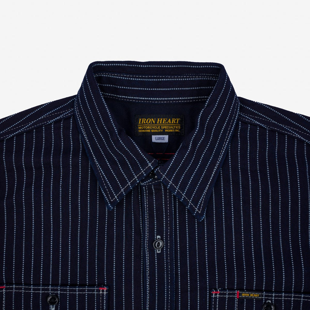 Iron Heart - IHSH-266-IND - 12oz Wabash Work Shirt - Indigo With Black Buttons