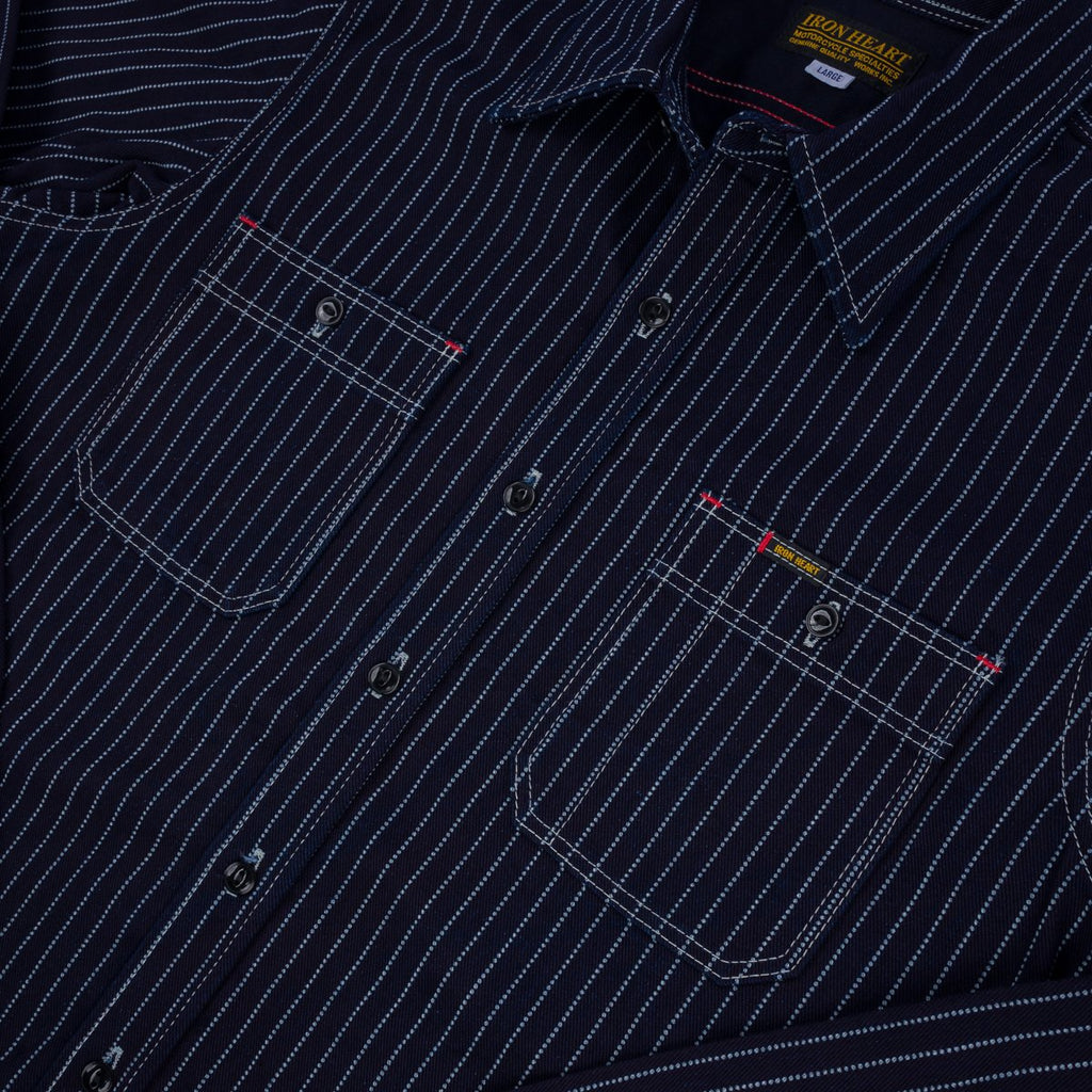 Iron Heart - IHSH-266-IND - 12oz Wabash Work Shirt - Indigo With Black Buttons
