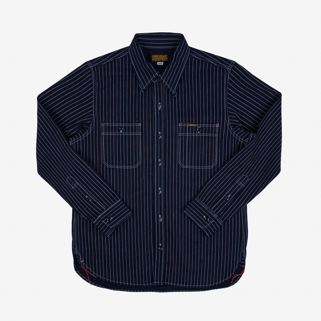 Iron Heart - IHSH-266-IND - 12oz Wabash Work Shirt - Indigo With Black Buttons
