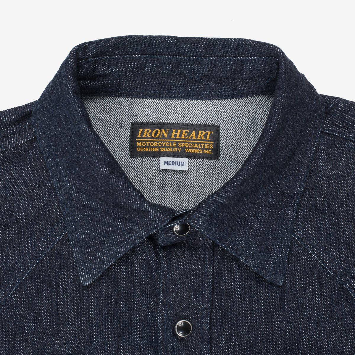 Iron Heart IHSH-33-T 12oz Selvedge Denim Western Shirt With Tonal Stitching - Indigo