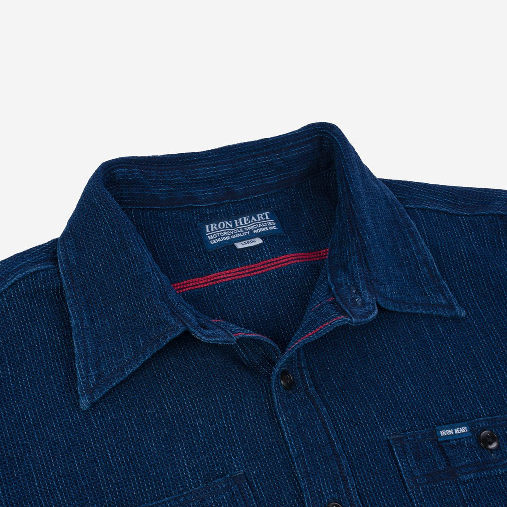 Iron Heart IHSH-96-IND Waffle Work Shirt - Indigo