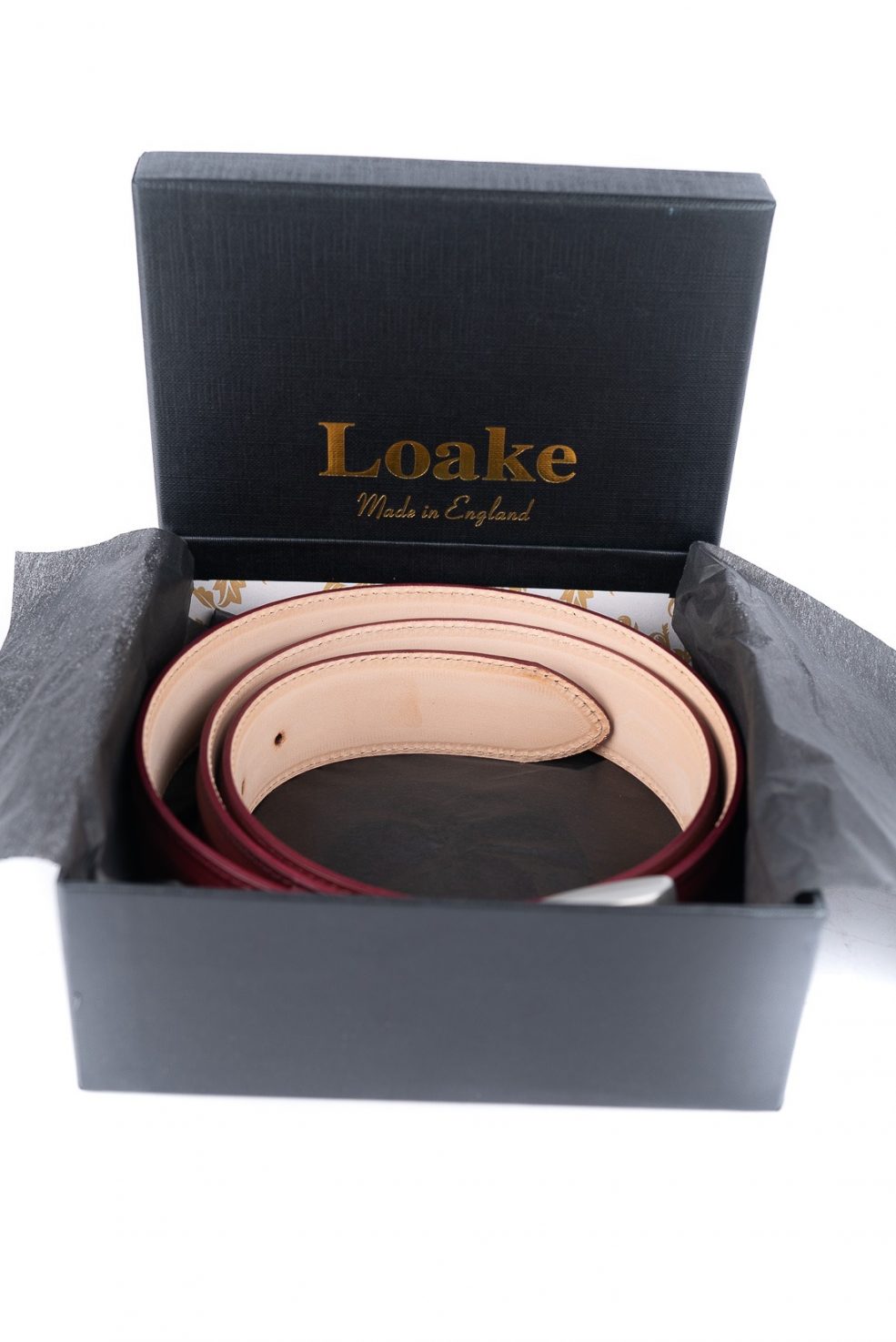 loake burgundy belt