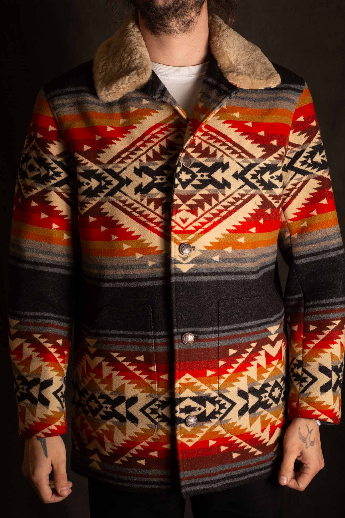 Pendleton Brownsville Coat - Bridge Creek Red - Pinkomo