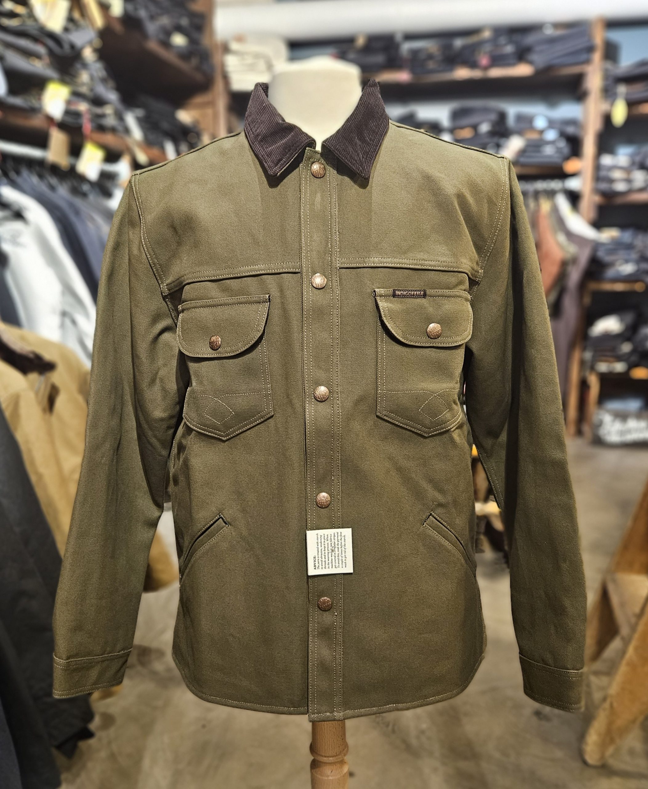 Indigofera Fargo Rider - Smitshon Moss Green / Stripe Lining - Pinkomo