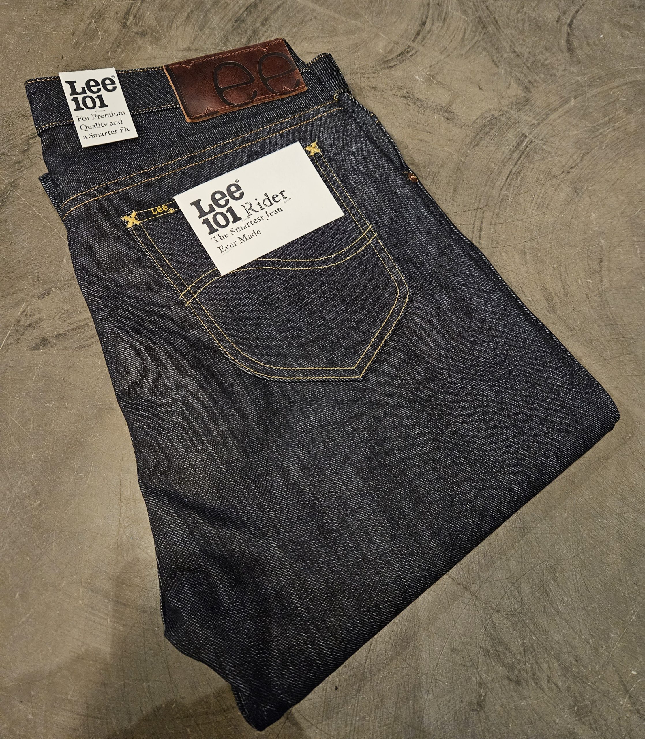 LEE 101 RIDER SLIM FIT JEAN DRY SELVAGE 13.75 OZ Pinkomo